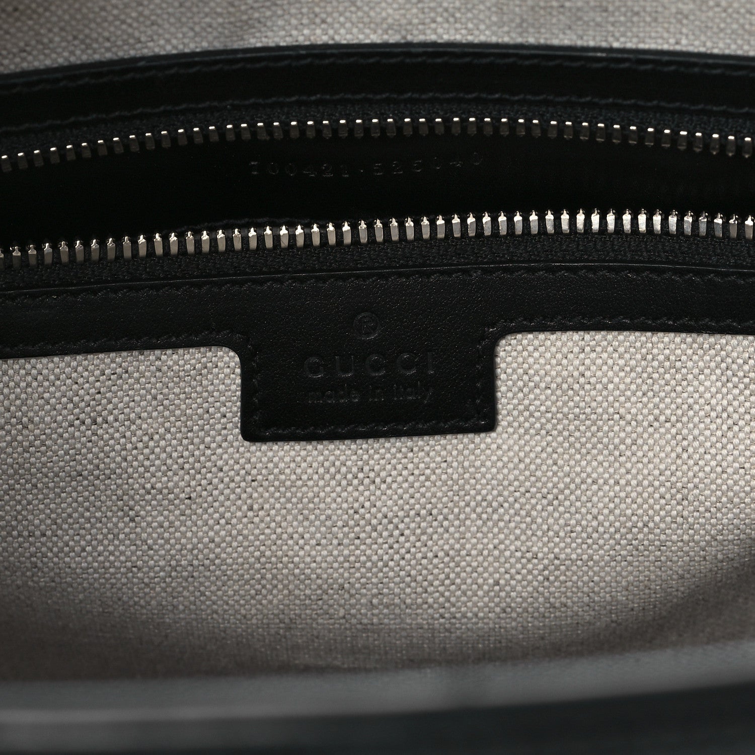 Gucci Calfskin GG Tennis Embossed Medium Tote Bag Black 6 of 11