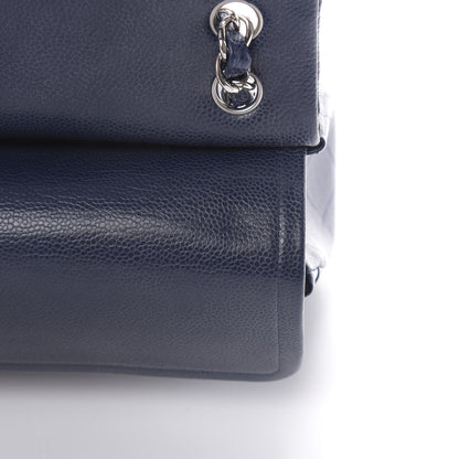 Chanel Caviar Quilted Jumbo Double Flap Navy Blue 12 of 14