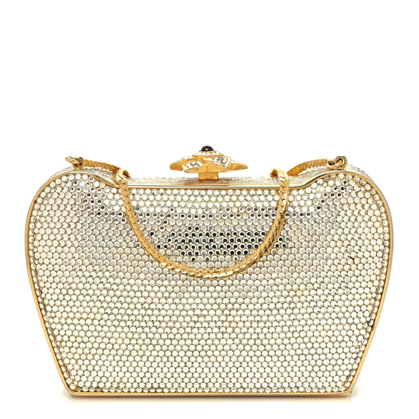 Swarovski Crystal Minaudiere Clutch Gold Silver