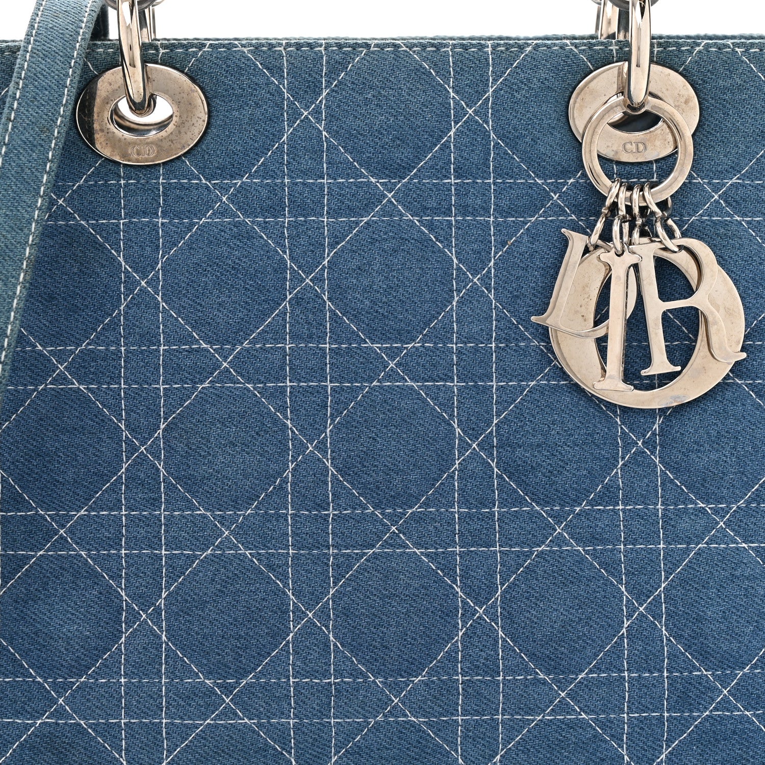 Christian Dior Denim Cannage Medium Lady Dior Light Blue 8 of 11