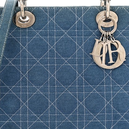 Christian Dior Denim Cannage Medium Lady Dior Light Blue 8 of 11