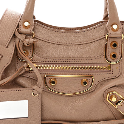 Balenciaga Chevre Gold Metallic Edge Hardware Mini City Rose Des Sables 7 of 9