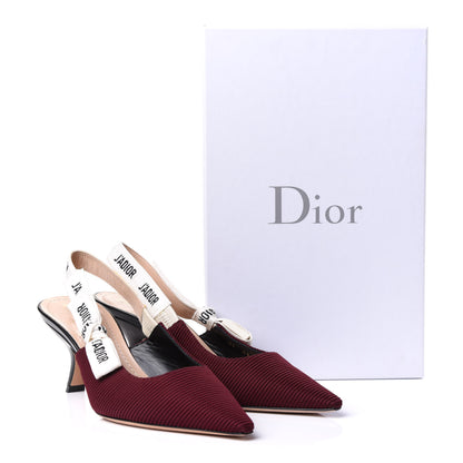 Christian Dior Technical Canvas Ribbon J Adior Slingback 65mm Pumps 35.5 Rouge Black 11 of 11