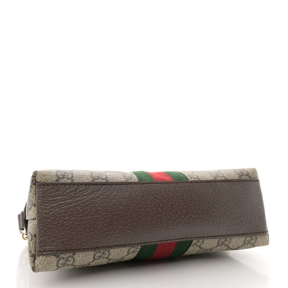 Gucci GG Supreme Monogram Textured Dollar Calfskin Web Small Ophidia Dome Shoulder Bag Beige Ebony New Acero 4 of 10
