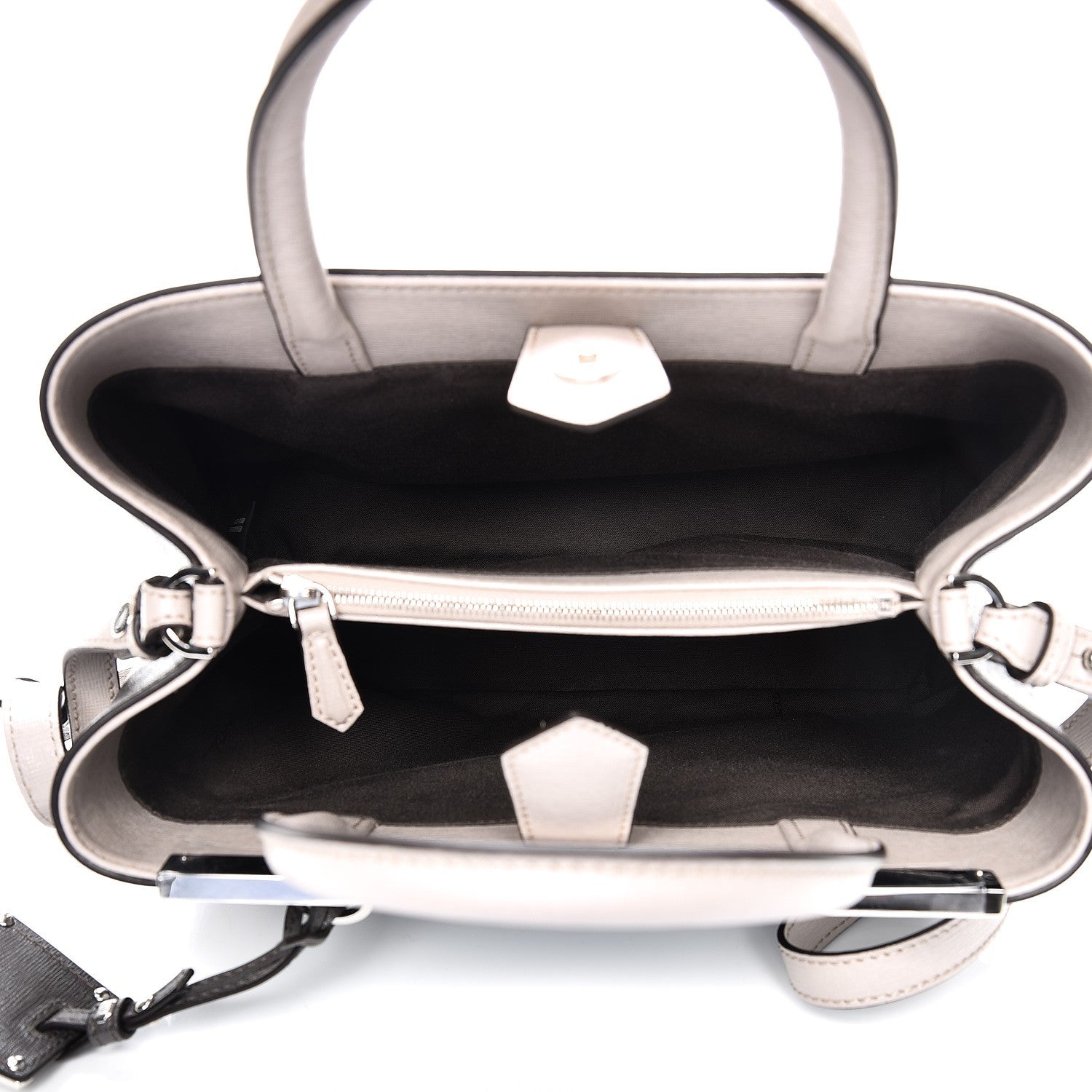 Fendi Vitello Elite Monster Eyes Studded Petite 2Jours Tote Carbone White Multicolor 6 of 8