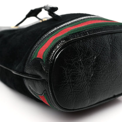 Gucci Suede Patent Web Small Ophidia Bucket Bag Black 9 of 10