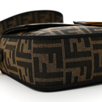 Fendi Fabric Jacquard FF 1974 Medium Baguette Tobacco Moro Black 8 of 9