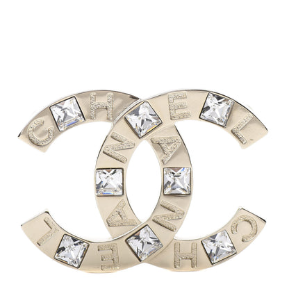 Chanel Baguette Crystal Logo CC Brooch Gold 1 of 5