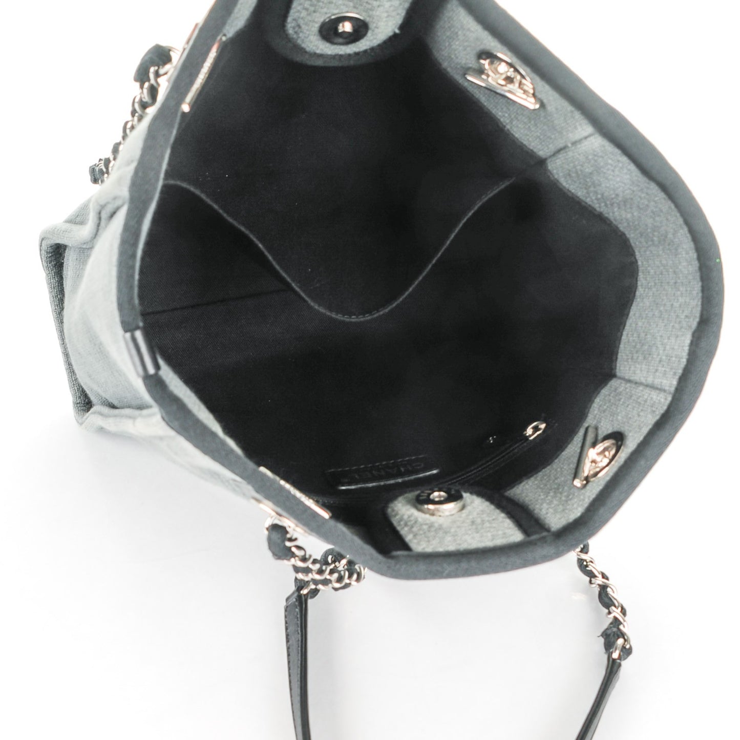 Canvas Mini Deauville Tote Dark Grey