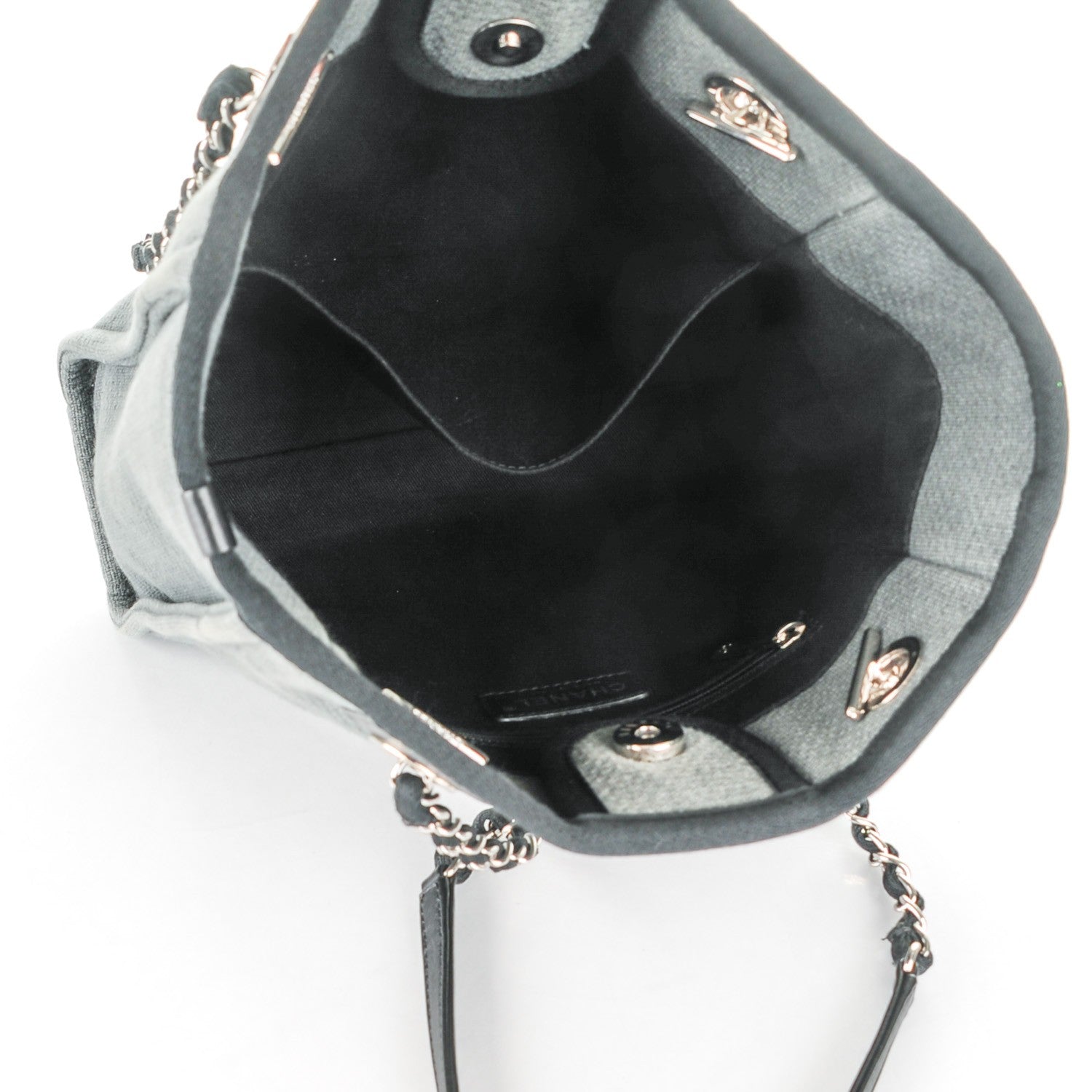 Chanel Canvas Mini Deauville Tote Dark Grey 5 of 7