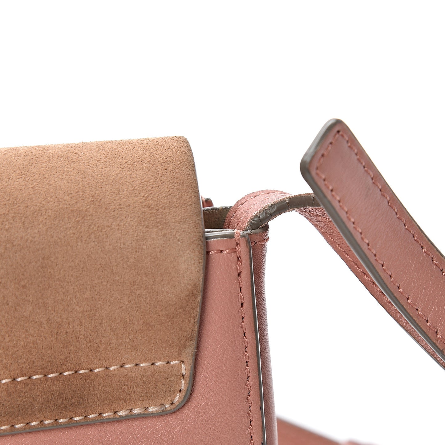 Suede Calfskin Small Faye Shoulder Bag Blushy Pink