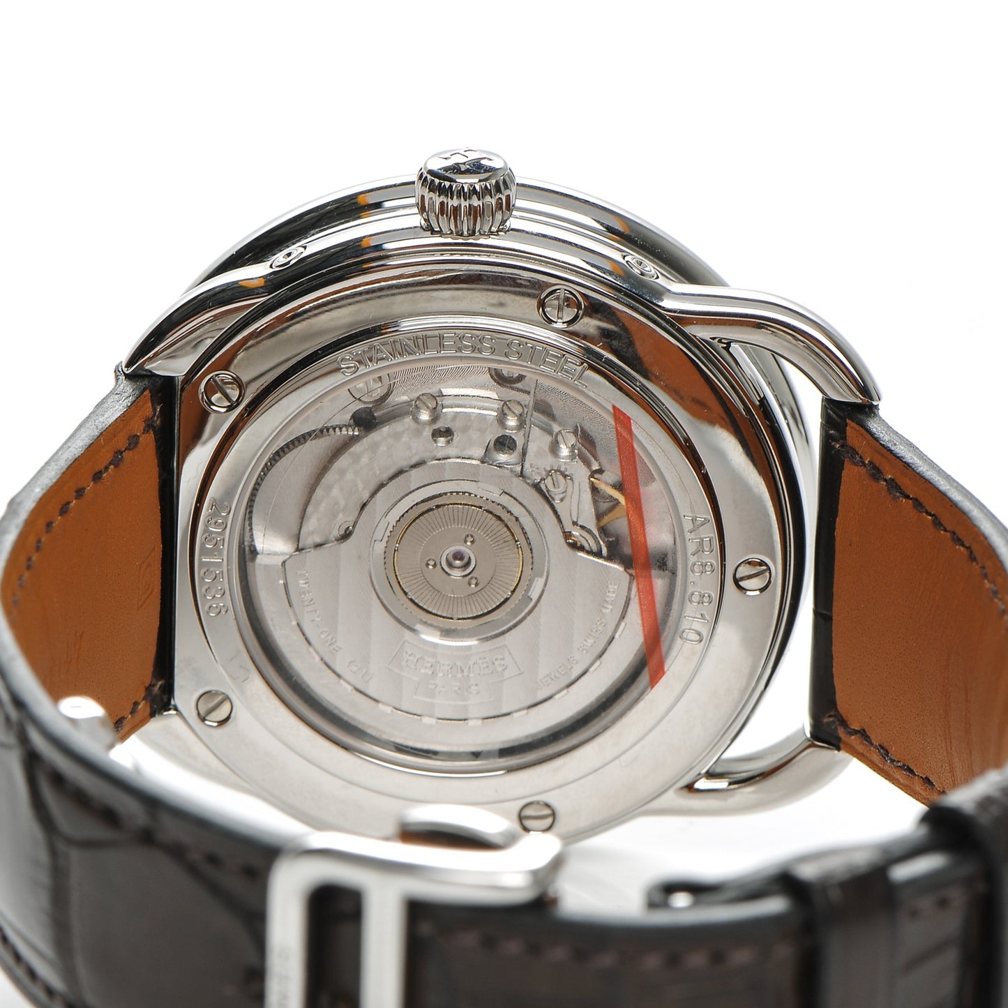 Stainless Steel Alligator 43mm Arceau Grande Lune Automatic Watch Havane