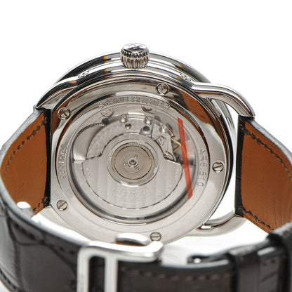 Hermes Stainless Steel Alligator 43mm Arceau Grande Lune Automatic Watch Havane 5 of 7