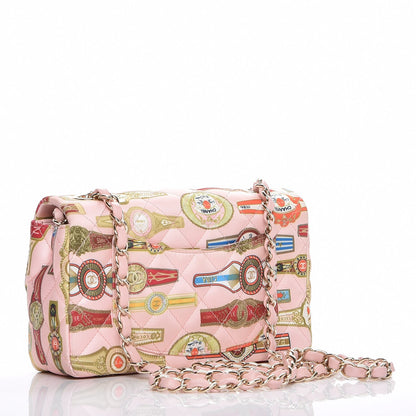 Chanel Satin Paris Cuba Cigare Print Mini Flap Pink 3 of 8