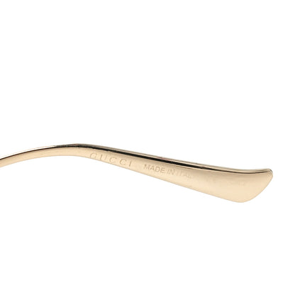 Gucci Metal Oversized Round Frame GG0225S Sunglasses Gold 5 of 7