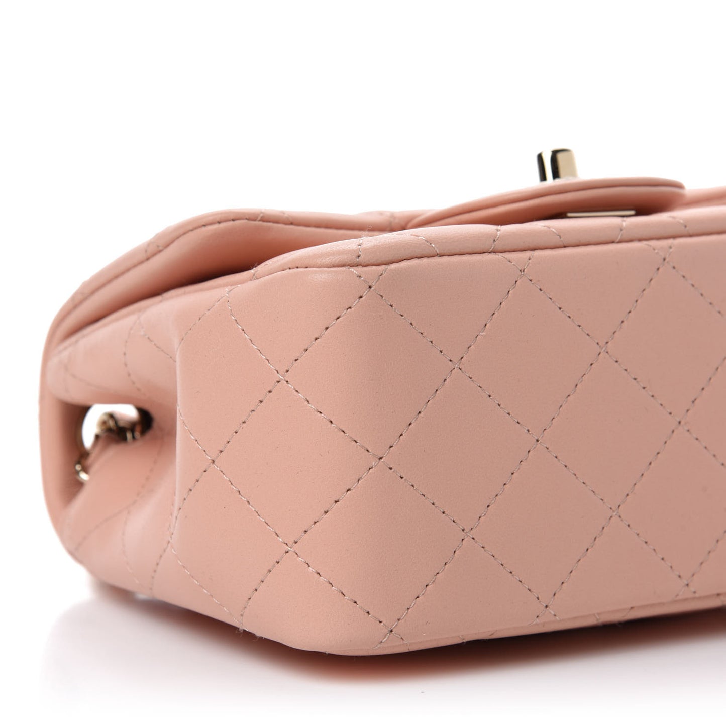 Lambskin Quilted Mini Square Flap Light Pink
