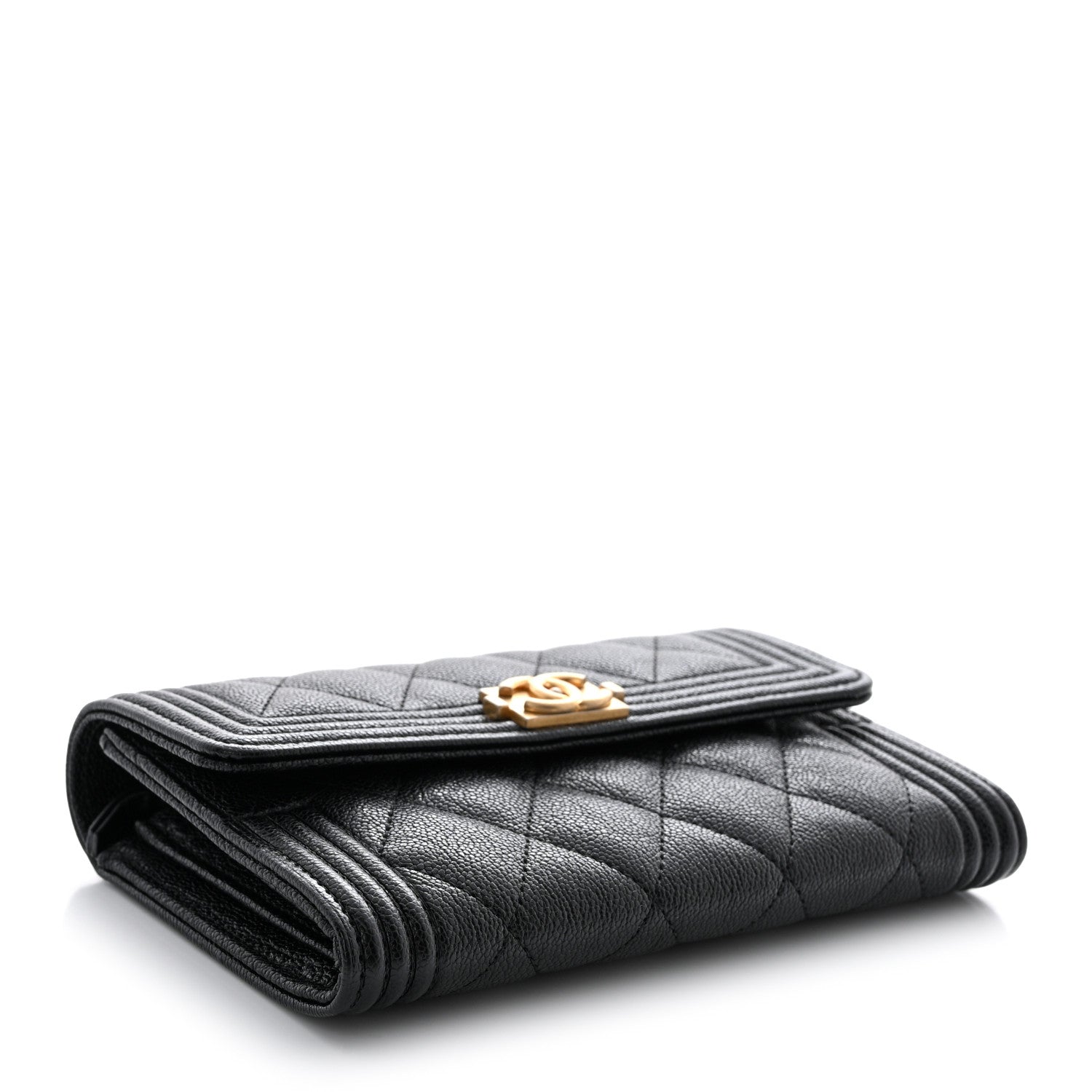 Chanel Caviar Quilted Medium Boy Flap Wallet Black 4 of 8