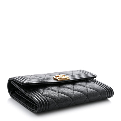 Chanel Caviar Quilted Medium Boy Flap Wallet Black 4 of 8