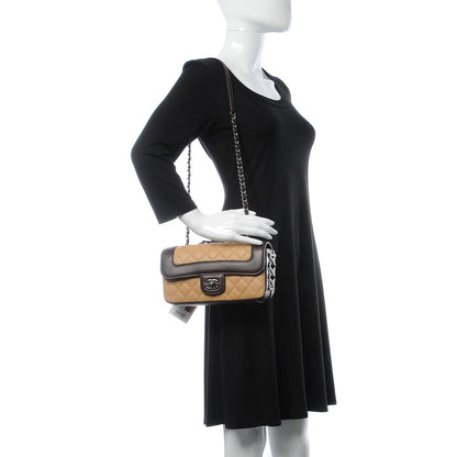 Chanel Calfskin Quilted Small Coco Corset Flap Brown Beige 2 of 8