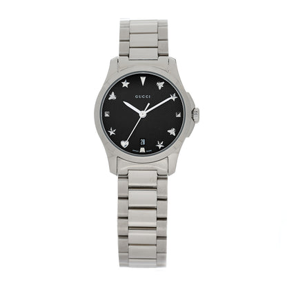 Gucci Stainless Steel 27mm G-Timeless Charm Quartz Watch Black 2 of 5