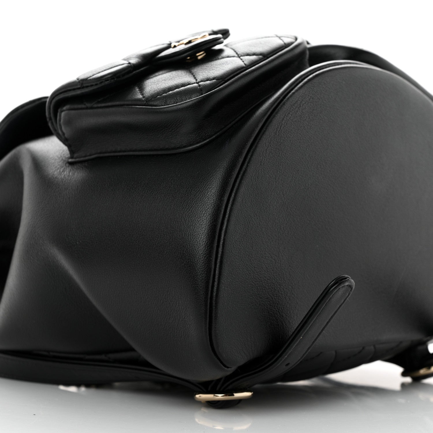 Chanel Calfskin Quilted Large Duma Pockets Drawstring Backpack Black 10 of 11