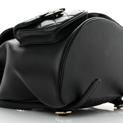 Chanel Calfskin Quilted Large Duma Pockets Drawstring Backpack Black 10 of 11