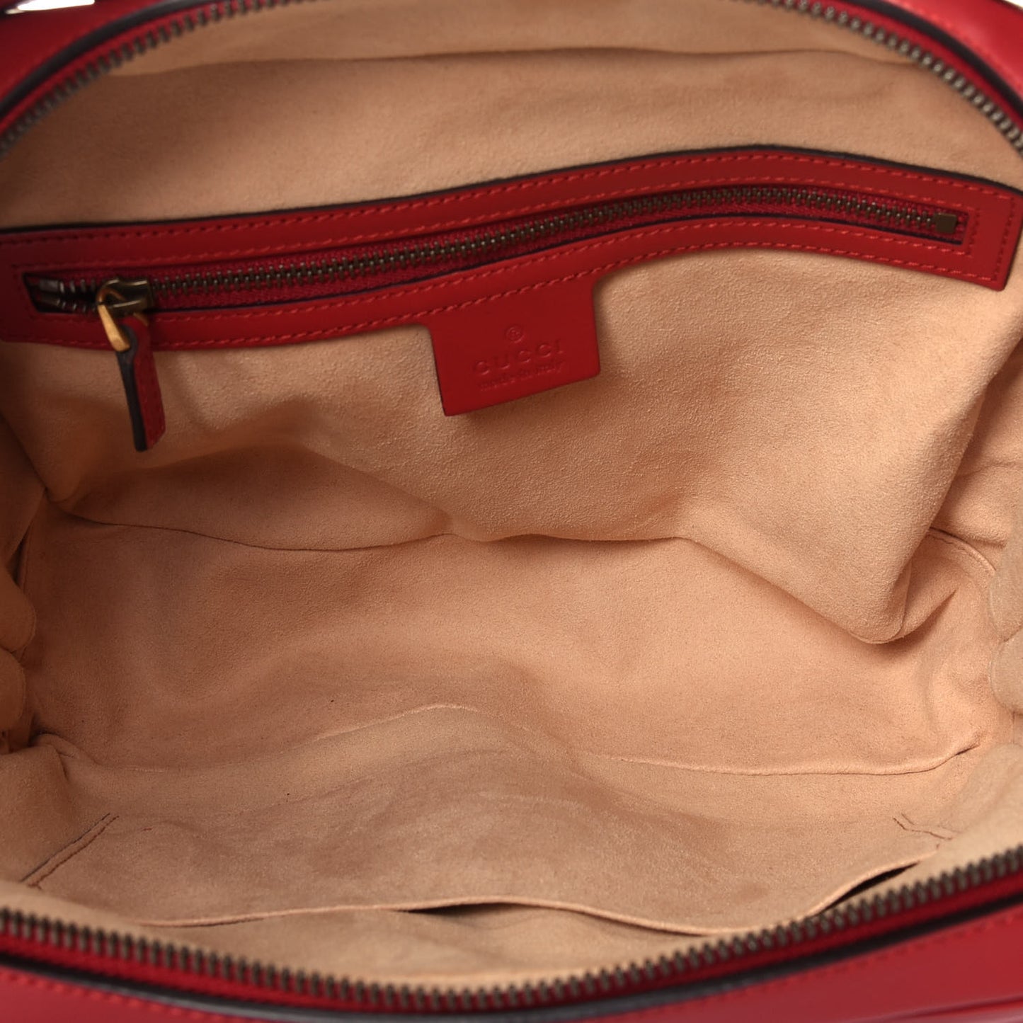 Calfskin Matelasse Sylvie Web Small GG Marmont Top Handle Shoulder Bag Hibiscus Red