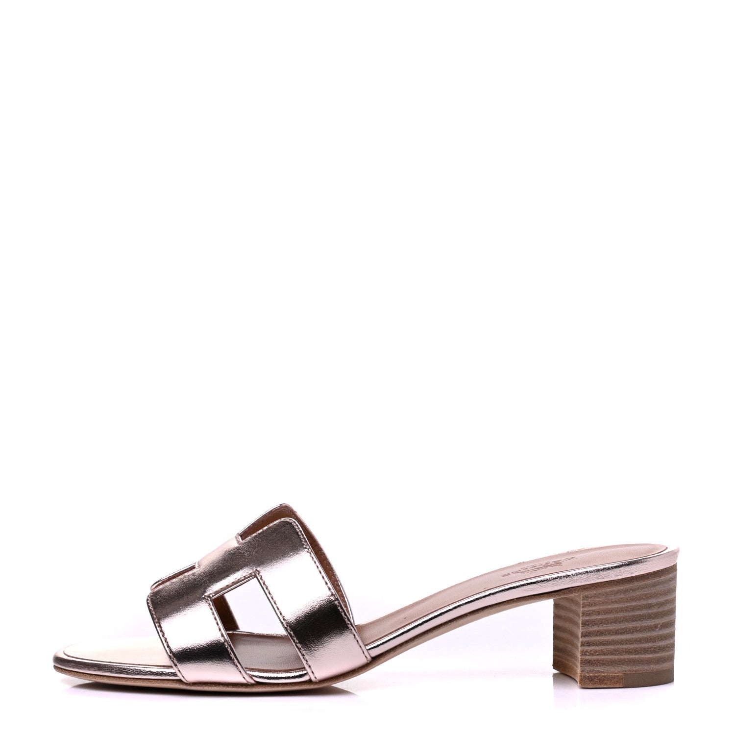Hermes Metallic Nappa Oasis Sandals 36.5 Rose Dore 1 of 10