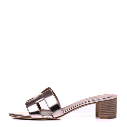 Hermes Metallic Nappa Oasis Sandals 36.5 Rose Dore 1 of 10