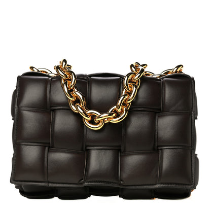 Bottega Veneta Lambskin Maxi Intreccio Padded Chain Cassette Crossbody Bag Black 1 of 18