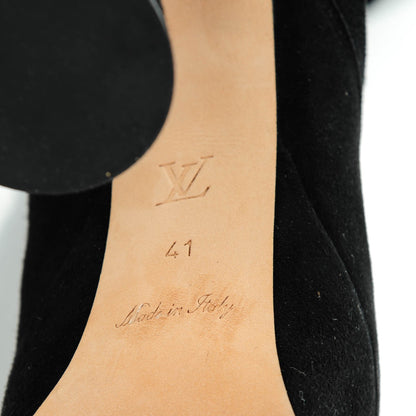 Louis Vuitton Suede Patent Leather Cancan High Boots 41 Black 6 of 6