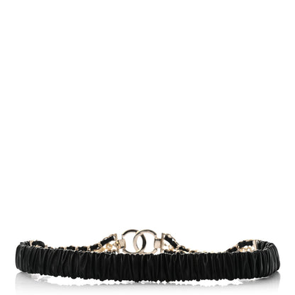 Chanel Lambskin CC Pearl Chain Belt 70 28 Black 2 of 3