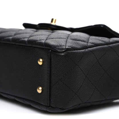 Chanel Caviar Calfskin Quilted Small Top Handle Flap Black 10 of 10