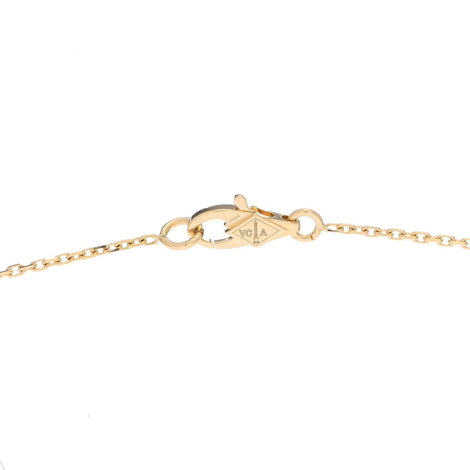 Van Cleef & Arpels 18K Yellow Gold Mother of Pearl Sweet Alhambra Butterfly Pendant Necklace 6 of 6