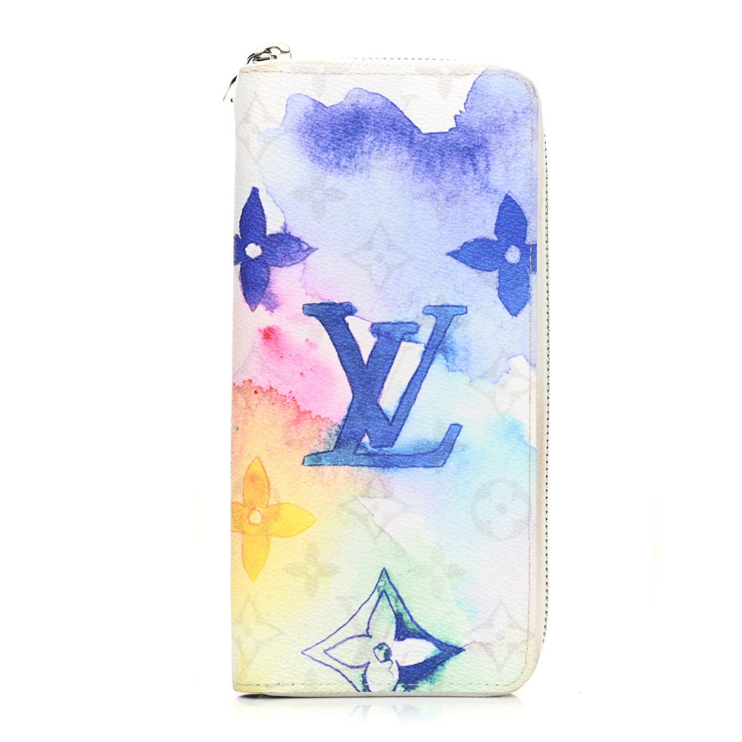 Monogram Watercolor Vertical Zippy Wallet