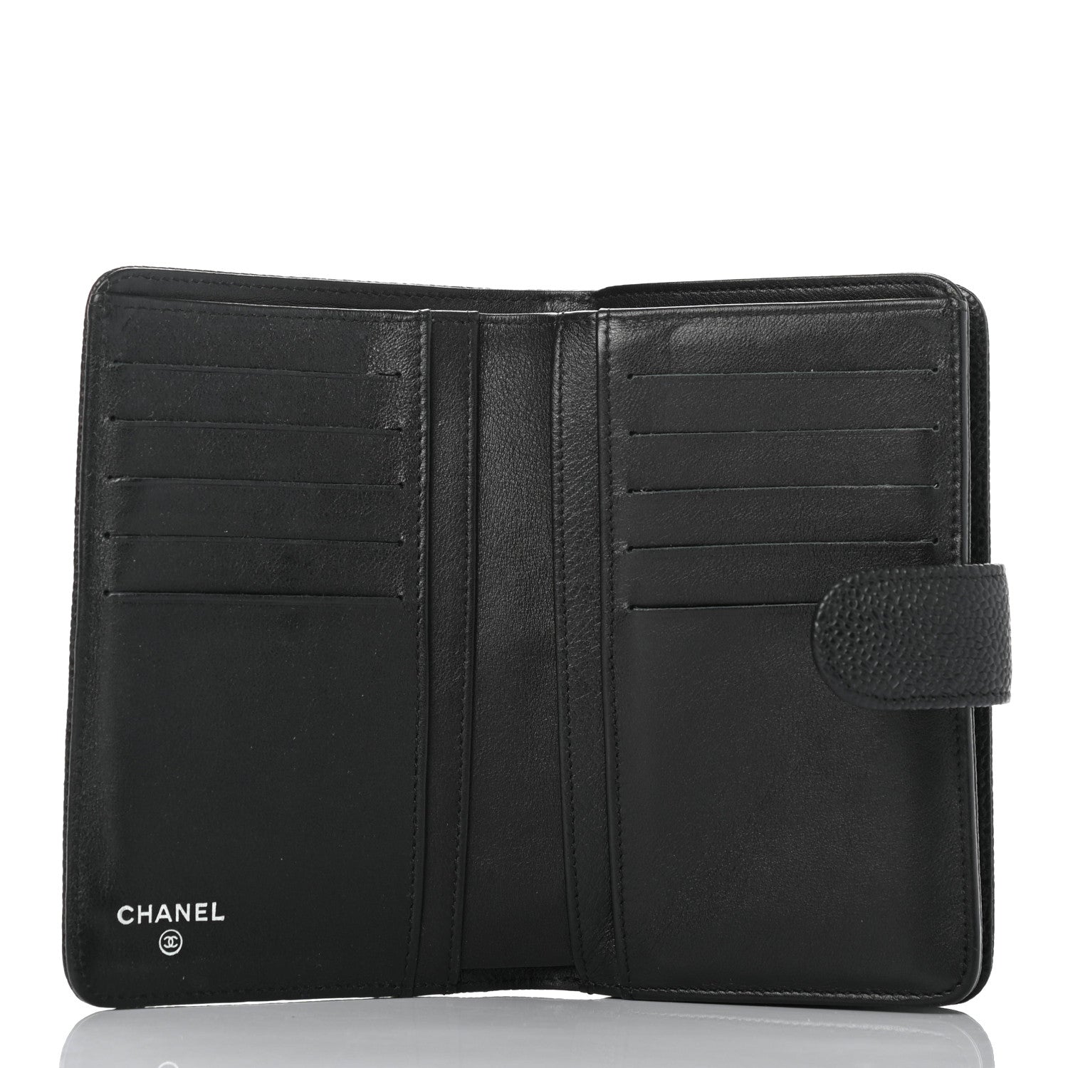 Chanel Caviar Timeless CC Zipped Pocket Wallet Black 4 of 5