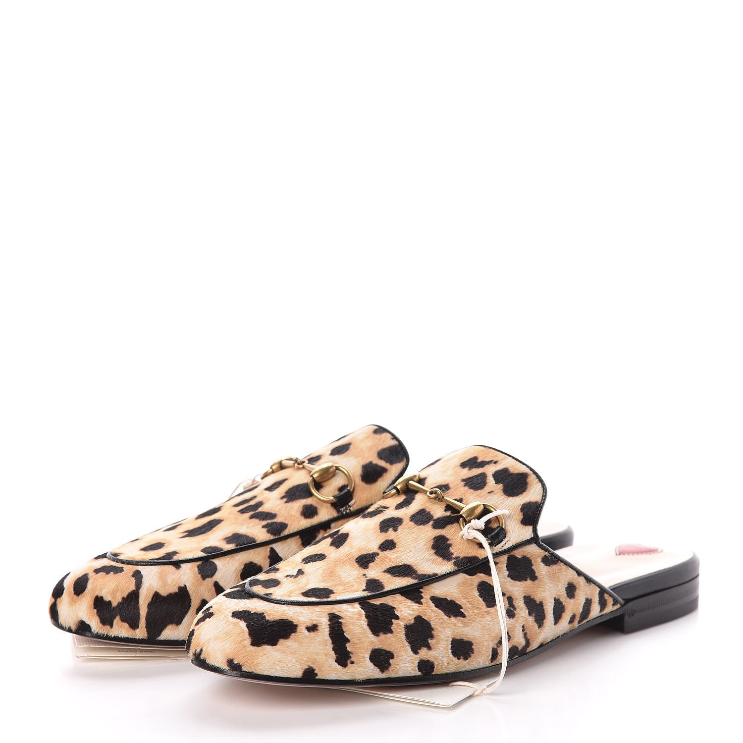 Gucci Calf Hair Leopard Print Womens Princetown Slippers 38.5 Naturale Black 3 of 8