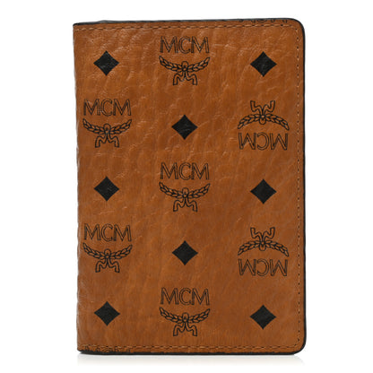 MCM Visetos Mini Two Fold Card Wallet Cognac 1 of 8