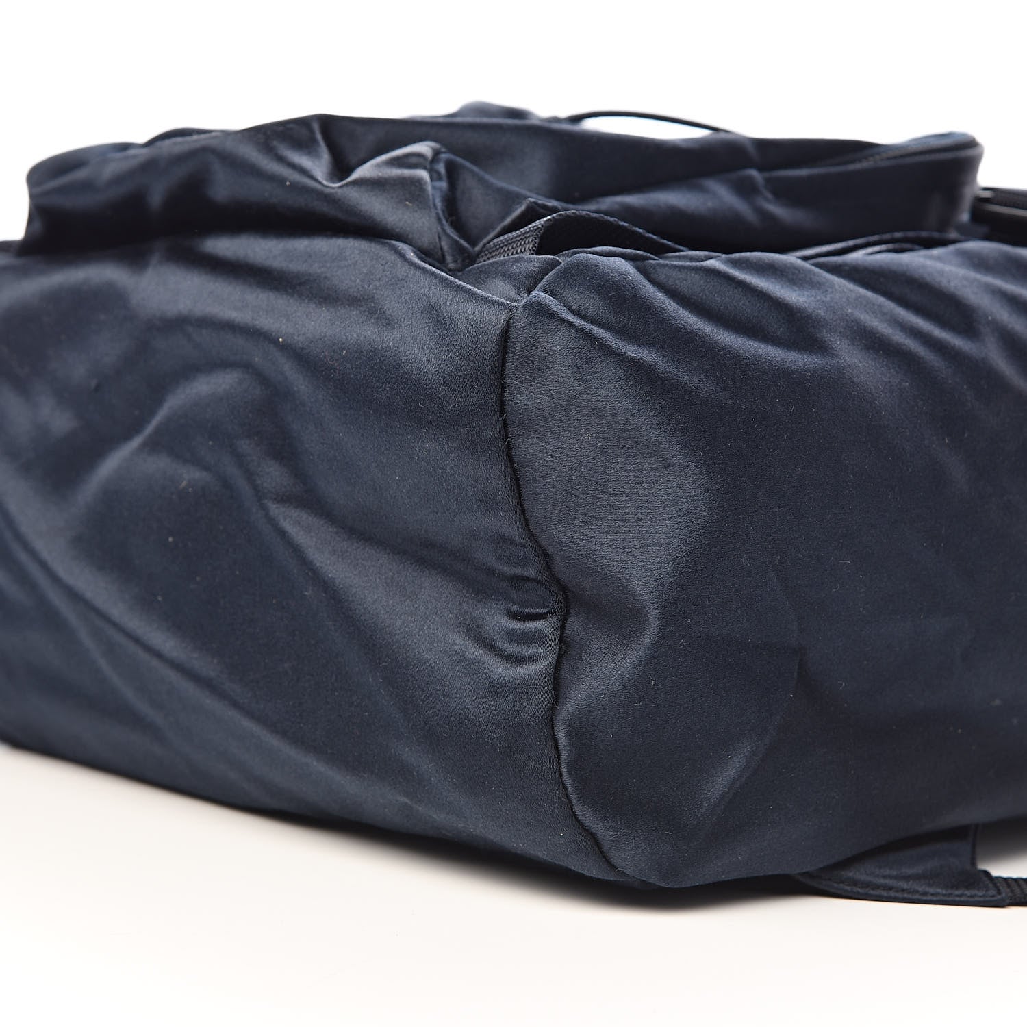 Prada Satin Double Buckle Backpack Dark Blue 10 of 11