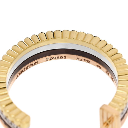 Boucheron 18K Pink Yellow White Gold Diamond PVD Quatre Classique Hoop Earring 4 of 5