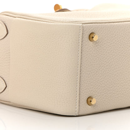 Hermes Taurillon Clemence Mini Lindy 20 Craie 9 of 11