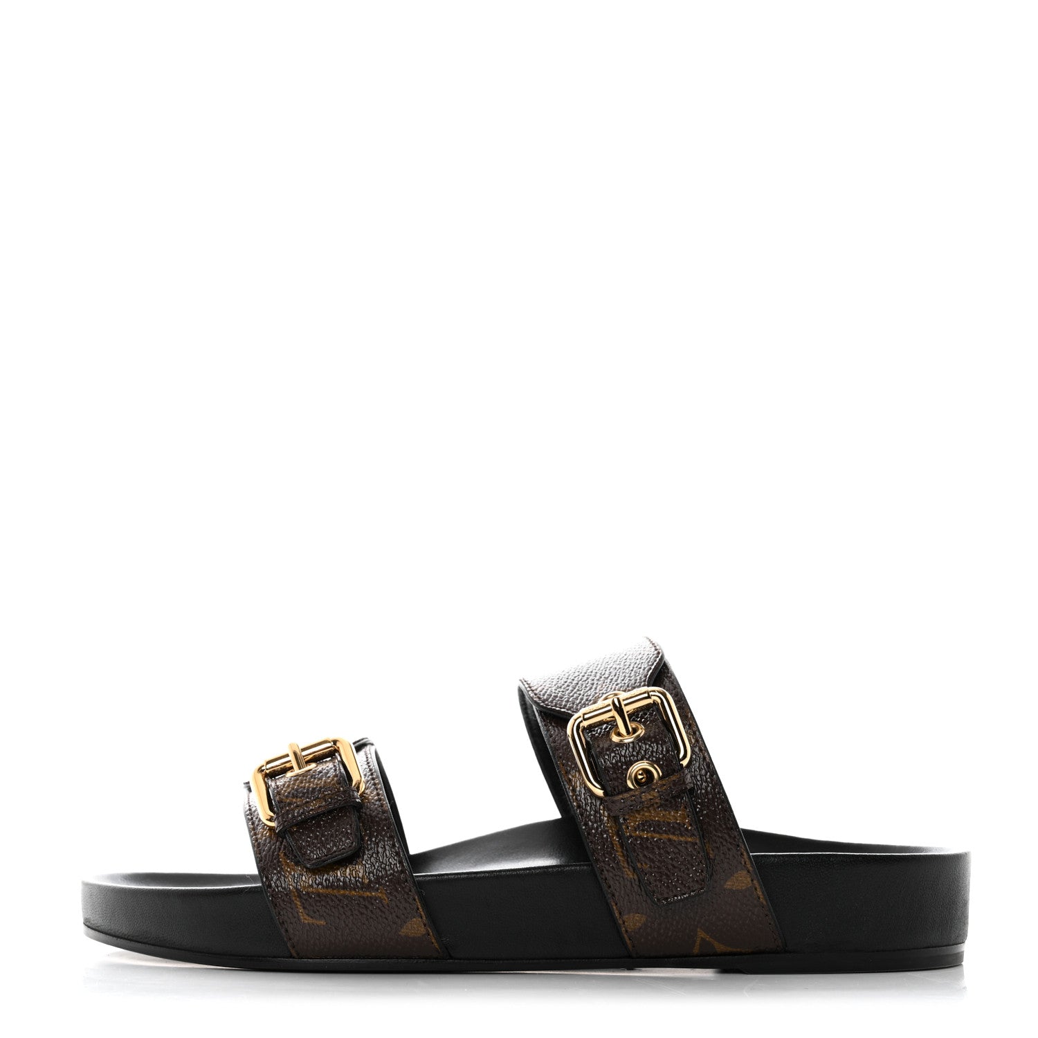 Louis Vuitton Monogram Bom Dia Mule Sandals 38 Black 1 of 9