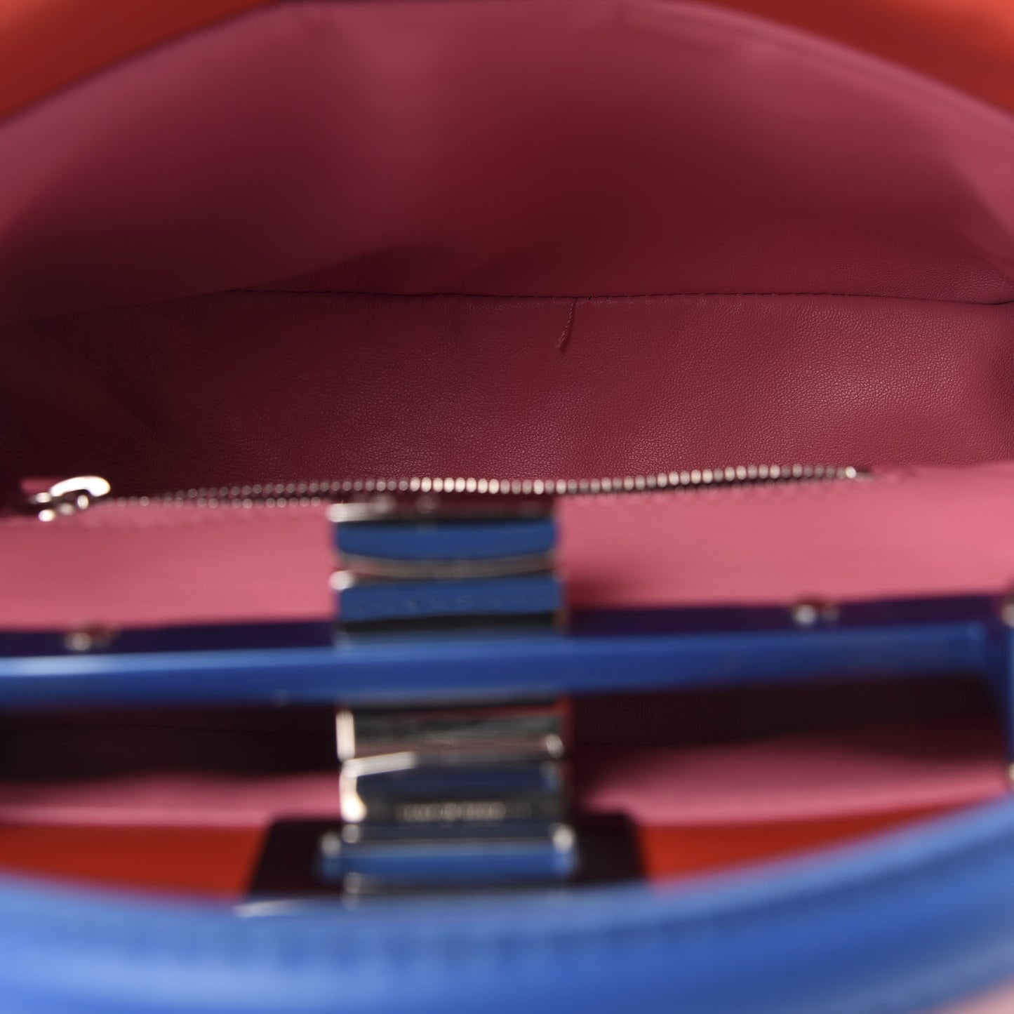 Nappa Colorblock Mini Peekaboo Iconic Satchel Papavero Bubblegum Blue Royal