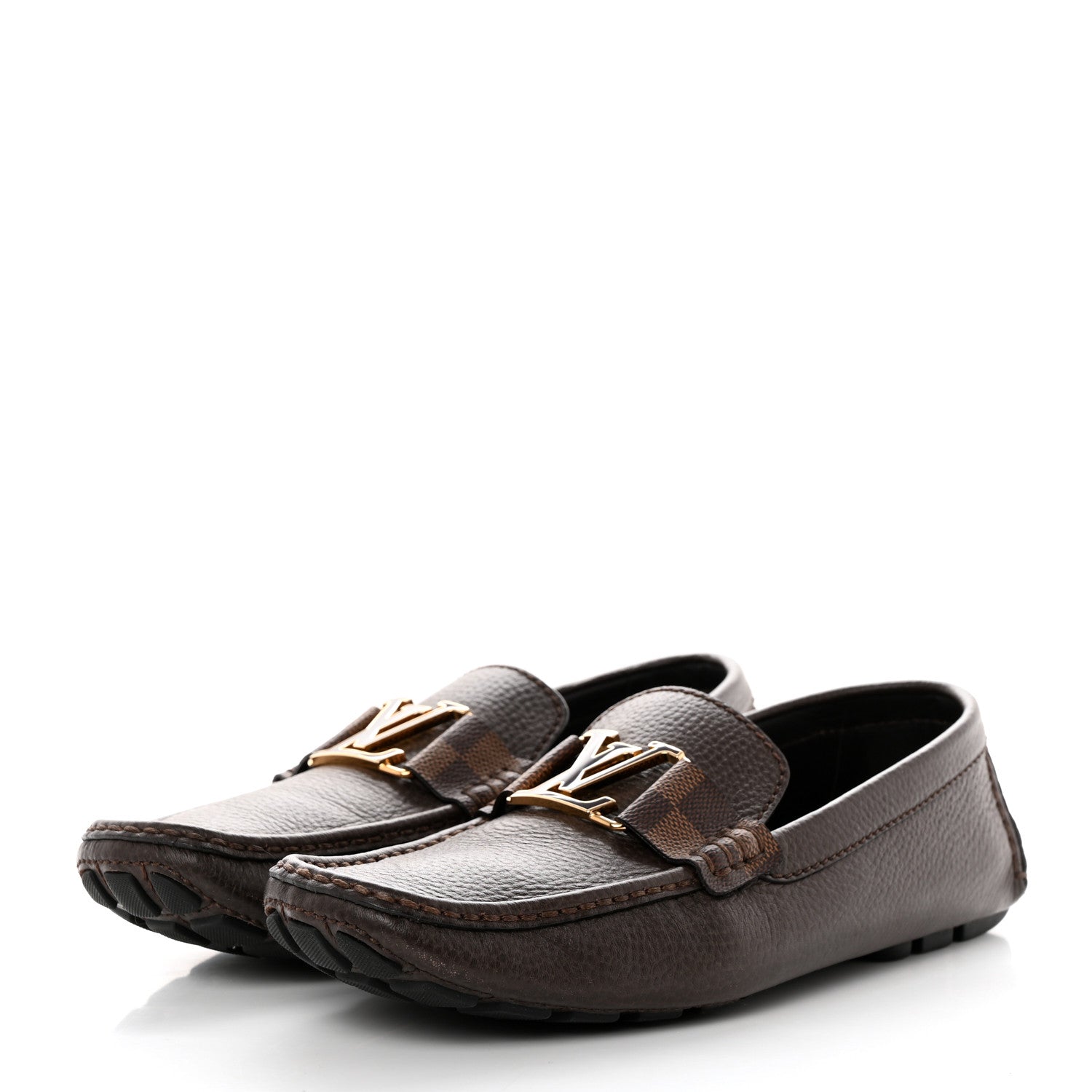 Louis Vuitton Calfskin Mens Monte Carlo Shoe Moccasin Loafers 8 Brown 3 of 9