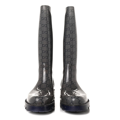 Gucci Rubber Monogram Rain Boots 37 Transparent Blue 3 of 14