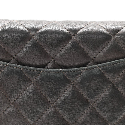 Chanel Metallic Lambskin Quilted Wallet On Chain WOC Dark Grey 11 of 12