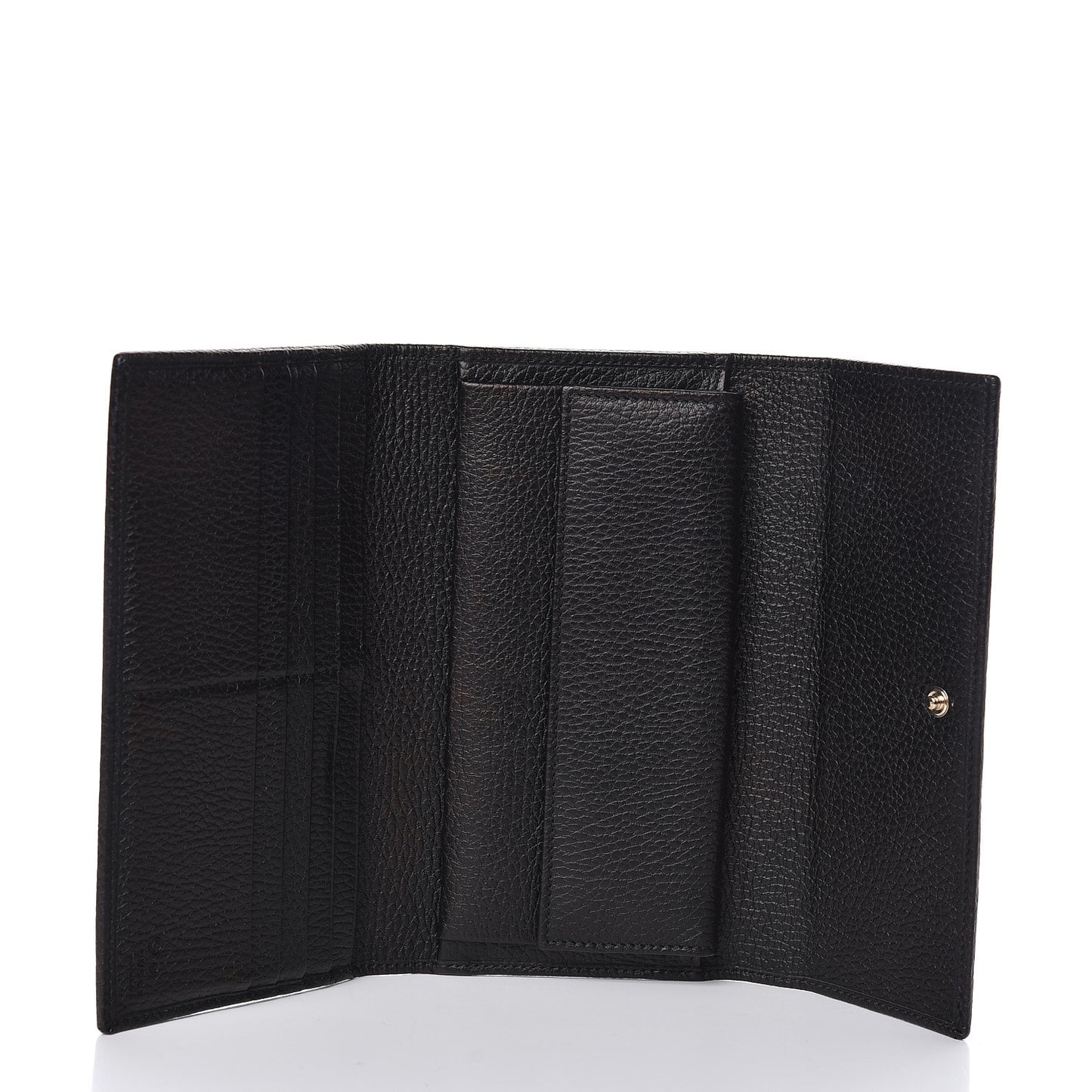Crystal Monogram Dollar Calfskin Continental Flap Wallet Light Cherry Black
