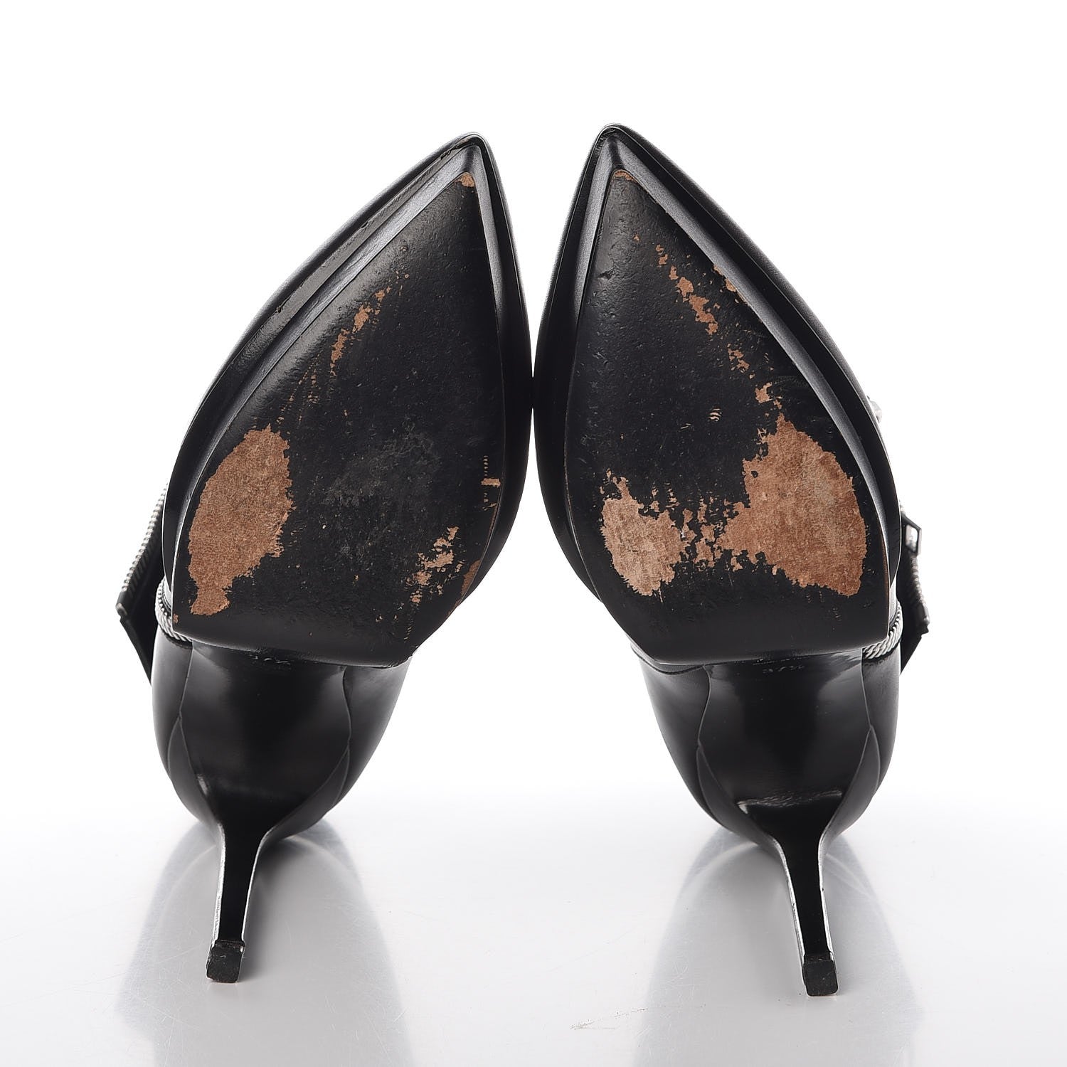 Saint Laurent Calfskin Janis 105 Fold Over Ankle Boots 37.5 Black 15 of 17