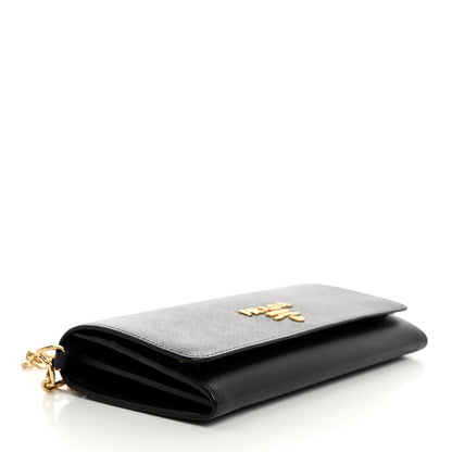 Prada Saffiano Lux Chain Wallet Black 4 of 9