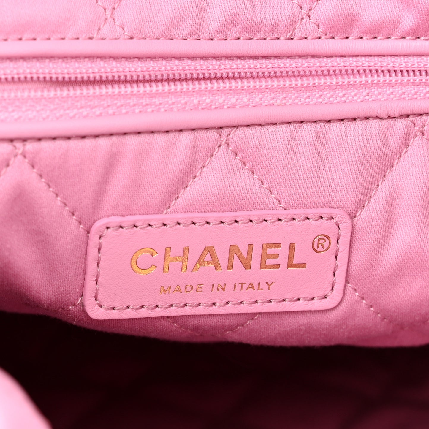 Shiny Calfskin Quilted Chanel 22 Backpack Lilac
